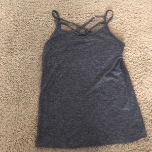 grey cris-cross front tank top